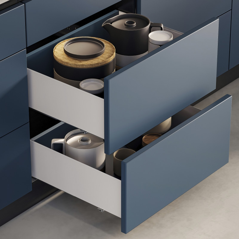 Cassetto esterno Simplex 25 kg, altezza 122 mm, profondità 490 mm, Acciaio, Grigio antracite