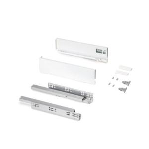 Cassetto esterno Protone 30kg, guide di estrazione totale con una chiusura soft, altezza 93mm, profondità 350mm, Acciaio