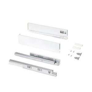 Cassetto esterno Protone 30kg, guide di estrazione totale con una chiusura soft, altezza 93mm, profondità 450mm, Acciaio