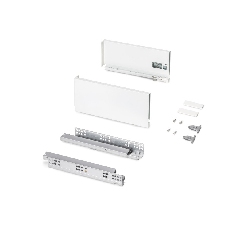 Cassetto esterno Protone 30kg, guide di estrazione totale con una chiusura soft, altezza 131mm, profondità 300mm, Acciaio