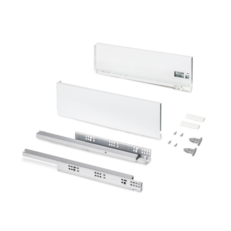 Cassetto esterno Protone 30kg, guide di estrazione totale con una chiusura soft, altezza 131mm, profondità 450mm, Acciaio