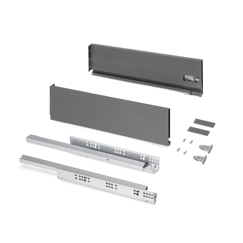 Cassetto esterno Protone 30kg, guide di estrazione totale con una chiusura soft, altezza 178mm, profondità 350mm, Acciaio