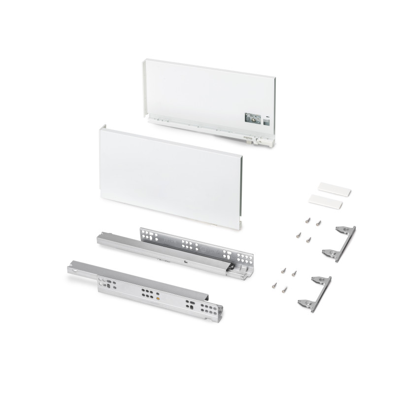 Cassetto esterno Protone 30kg, guide di estrazione totale con una chiusura soft, altezza 178mm, profondità 350mm, Acciaio