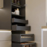 Cassetto esterno Protone 30kg, guide di estrazione totale con una chiusura soft, altezza 178mm, profondità 350mm, Acciaio