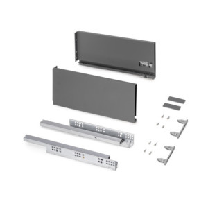 Cassetto esterno Protone 30kg, guide di estrazione totale con una chiusura soft, altezza 178mm, profondità 450mm, Acciaio