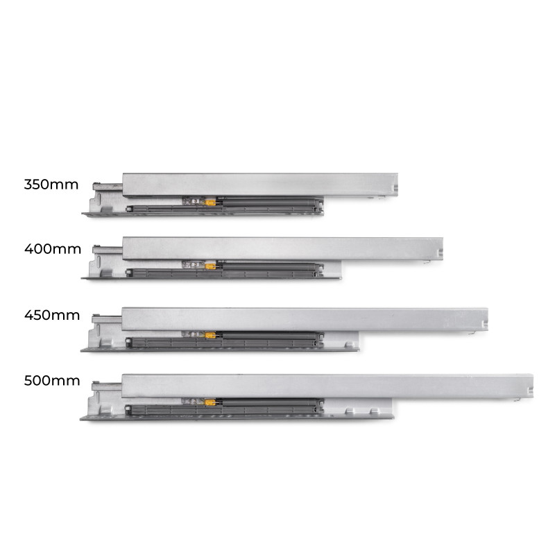 Cassetto esterno Protone 30kg, guide di estrazione totale con una chiusura soft, altezza 178mm, profondità 500mm, Acciaio