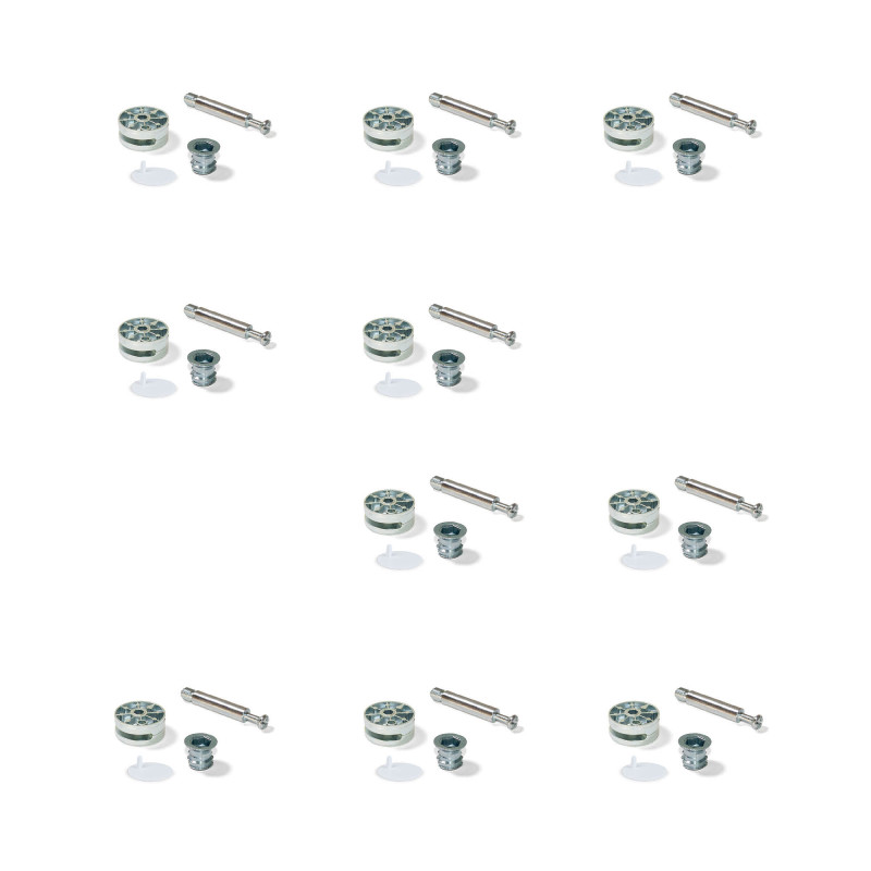 Lotto di 50 Squadrette di unione per mobili, 20,5x20,7 mm, 2 fori, Zama, Nichelato
