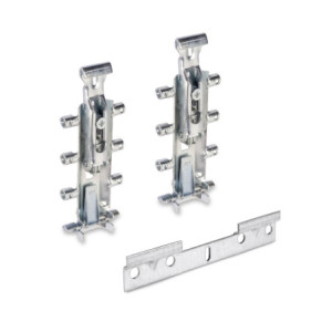 Set di supporti per mensole in legno Shelf con forma triangolare, Acciaio, Verniciato bianco
