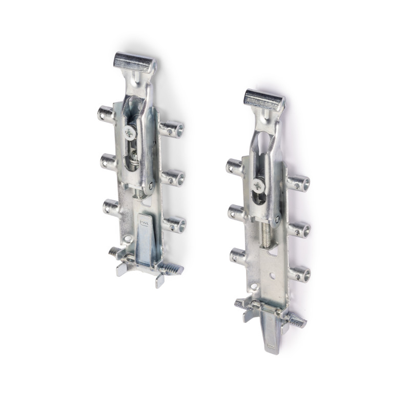Set di supporti per mensole in legno Shelf con forma triangolare, Acciaio, Verniciato bianco
