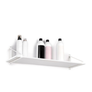 Zoom Set di supporti per mensole in legno Shelf con forma triangolare, Acciaio, Verniciato nero