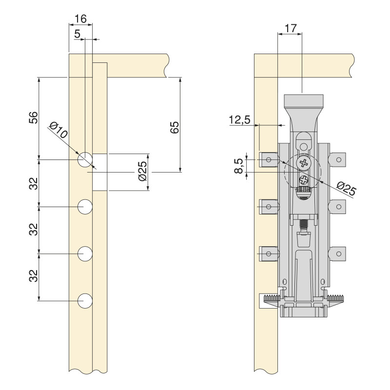 Set di supporti per mensole in legno Shelf con forma triangolare, Acciaio, Verniciato bianco