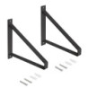 Set di supporti per mensole in legno Shelf con gancio integrato, Acciaio, Verniciato bianco