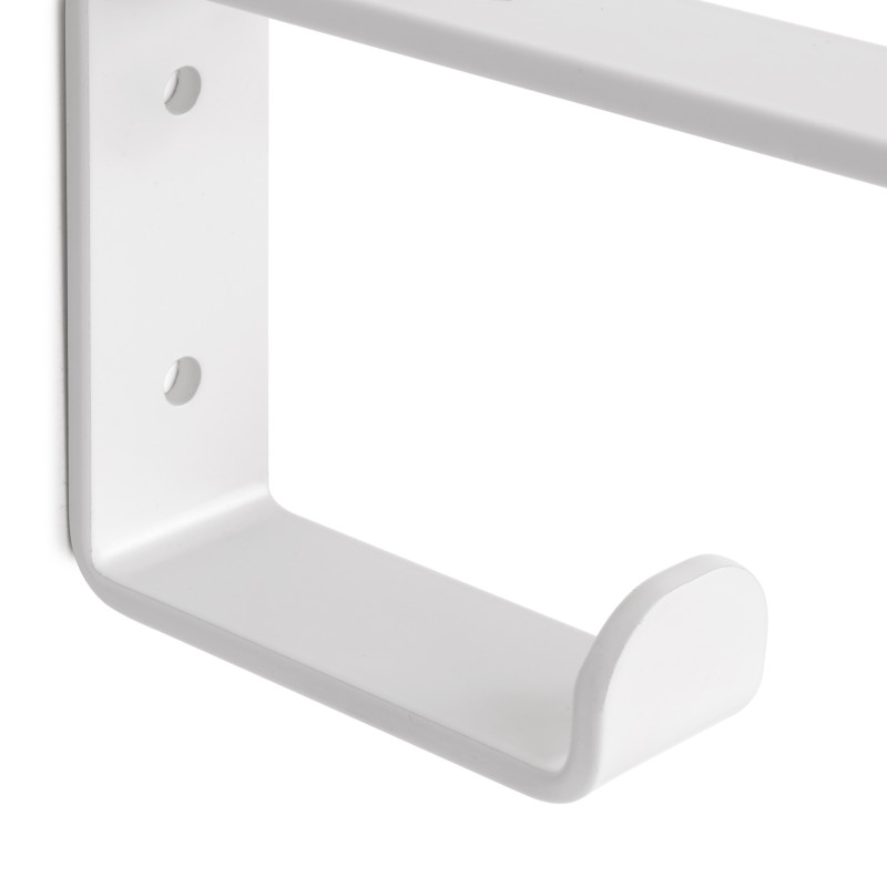 Set di supporti per mensole in legno Shelf con gancio integrato, Acciaio, Verniciato nero