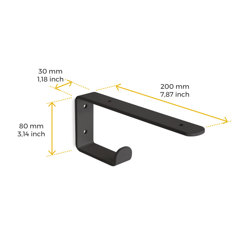 Set di supporti per mensole in legno Shelf dritto con tubo quadro, Acciaio, Verniciato bianco