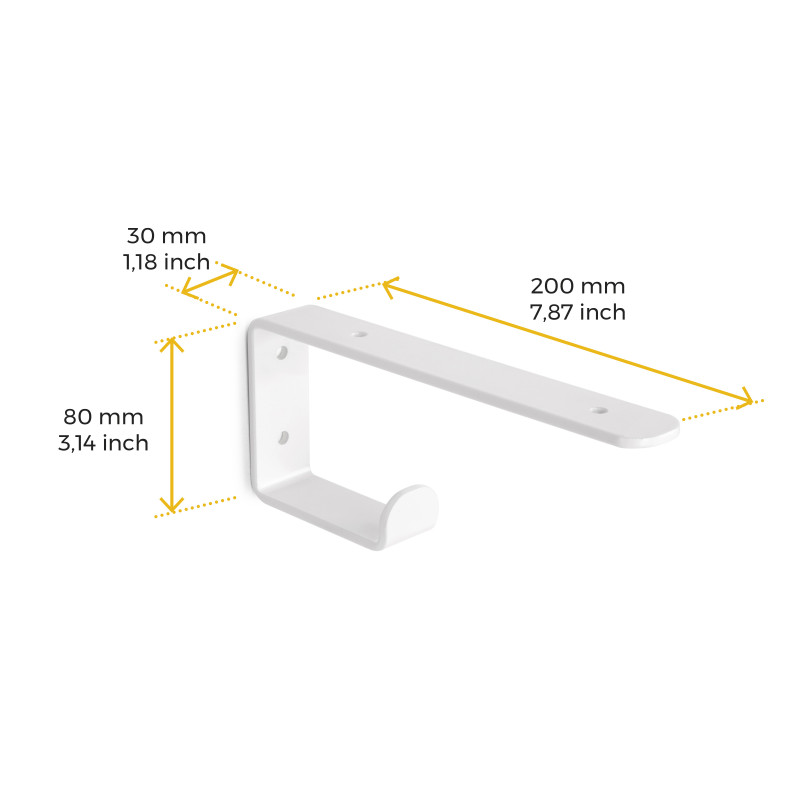 Set di supporti per mensole in legno Shelf con gancio integrato, Acciaio, Verniciato nero