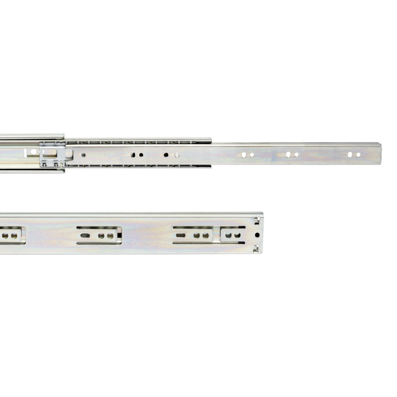Set di guide a sfera per cassetti a estrazione totale, altezza 45 mm, lunghezza 600 mm, Acciaio, Zincato bianco