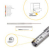 Set di guide a sfera per cassetti a estrazione totale, altezza 45 mm, L650 mm, Acciaio, Zincato bianco