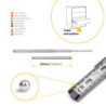 Set di guide a sfere per cassetti con estrazione totale, altezza 45 mm, lunghezza 300 mm, Acciaio, Zincato bianco