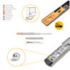 Set di guide a sfere per cassetti con estrazione totale e chiusura soft, altezza 45 mm, lunghezza 450 mm, Acciaio, Zincato