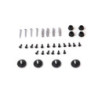Kit di scaffali Lader con struttura e ripiani, altezza 1150 mm, Acciaio, Verniciato nero e Legno