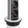 Multipresa estraibile Vertikal, 3 prese Schuko, 2 USB tipo A, Tecnoplastica e Alluminio, Verniciato nero