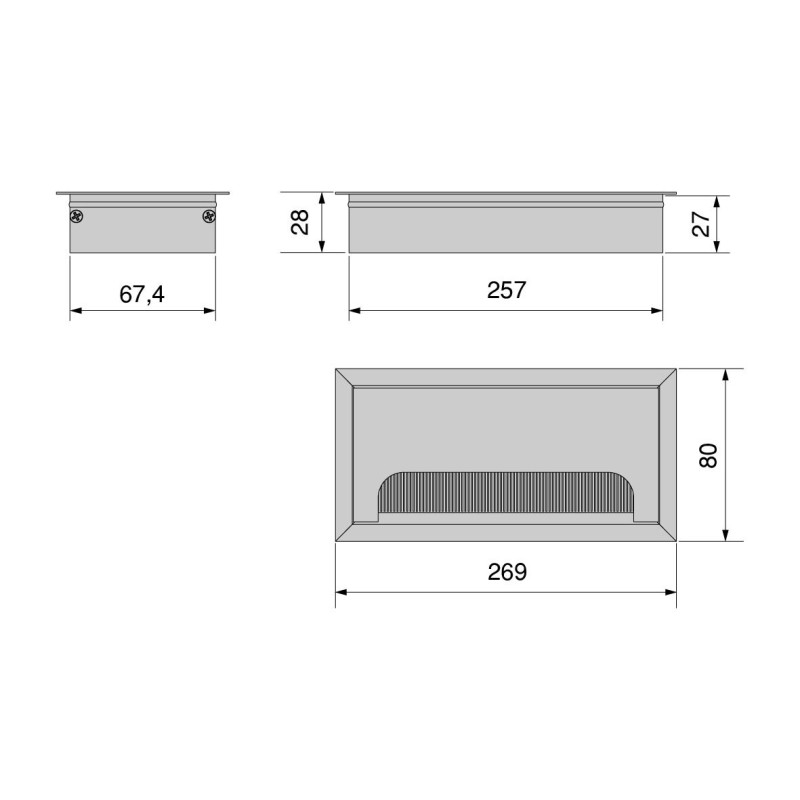 Multipresa estraibile Vertikal, 3 prese Schuko, 1 USB Tipo A, 1 USB Tipo C, Tecnoplastica e Alluminio, Grigio metallizzata