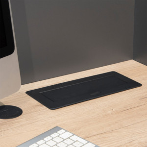 Zoom Multiconnettore da tavolo Atom 26 Lite, 225x111 mm, 2 prese Schuko, 1 USB Tipo A, 1 USB Tipo C, Zama-Acciaio-Plastica, Gri