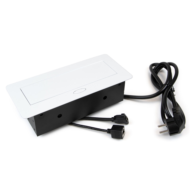 Multiconnettore Atom 26, 225x111mm, 2 prese Schuko, 1 USB Tipo A, 1 USB Tipo C, 1 RJ45, 1 HDMI, Zama-Acciaio-Plastica, Ner