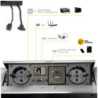Multiconnettore con coperchio scorrevole Vertikal Flat 60, diametro 60 mm, 1 presa Schuko, 1 USB Tipo A, 1 USB Tipo C, Acc
