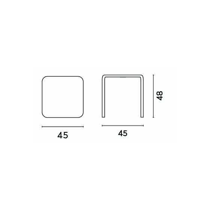 Tavolino 45x45 Polipropilene Bianco Moia