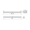 Barra Appendiabiti per armadi con luce LED Castor, batteria estraibile e sensore di movimento, L858 mm, Tecnoplastica e al