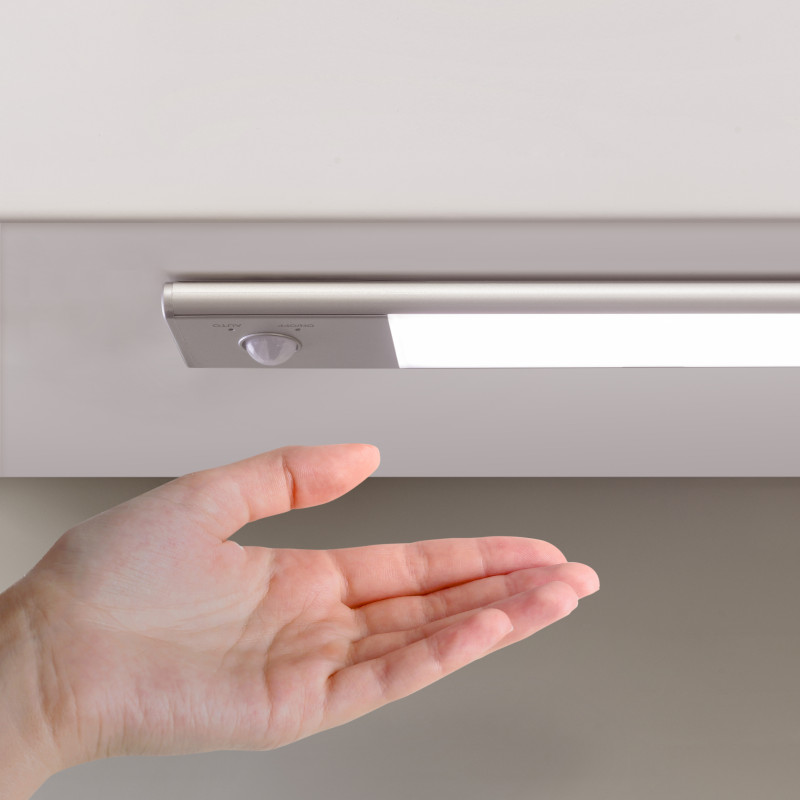 Lampada LED ricaricabile con USB Kaus con sensore di movimento, L600mm, Tecnoplastica e Alluminio, Anodizzato opaco