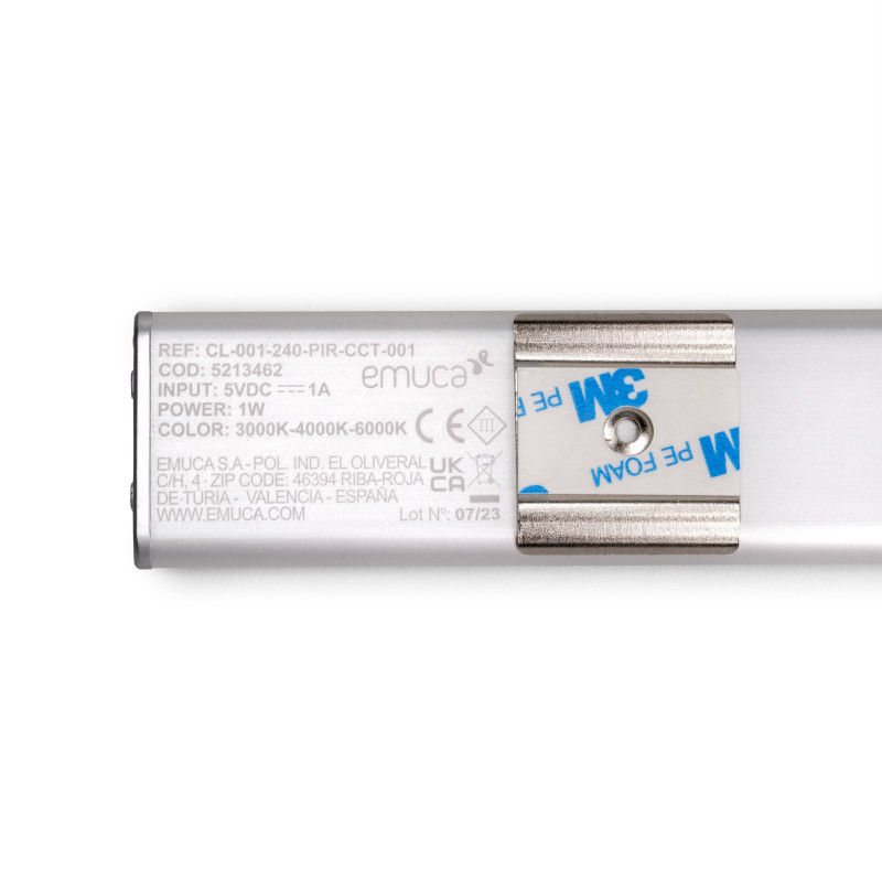 Lampada LED ricaricabile USBKaus con sensore di prossimità, L240mm, Tecnoplastica e Alluminio, Anodizzato opaco