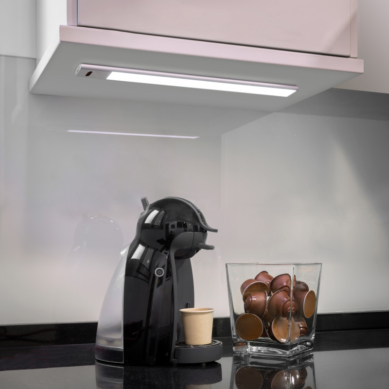 Lampada LED ricaricabile con USB Kaus Black con sensore di movimento, L240mm, Tecnoplastica e Alluminio, Verniciato nero
