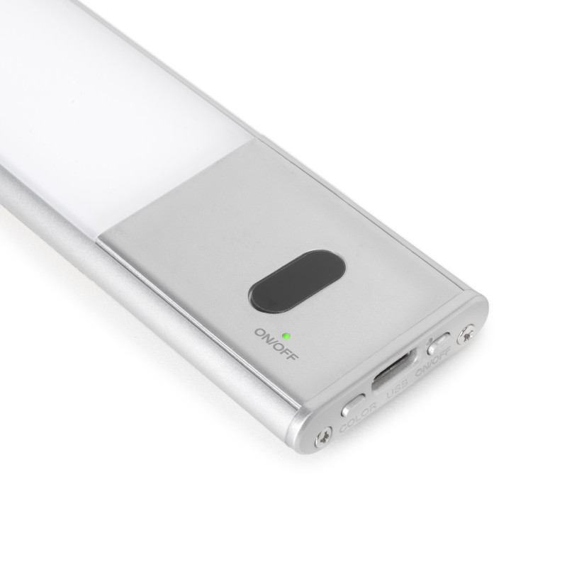 Lampada LED ricaricabile con USB Kaus Black con sensore di movimento, L240mm, Tecnoplastica e Alluminio, Verniciato nero