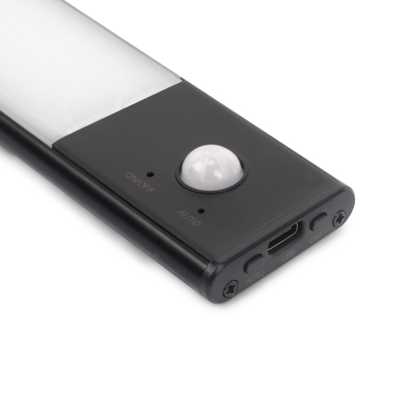 Lampada LED ricaricabile con USB Kaus Black con sensore di prossimità, L240mmPlastica e Alluminio, Verniciato nero