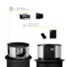 Multiconnettore Vertikal Push diametro 100mm, 3 spine di tipo Schuko, 1 USB tipo A, 1 USB tipo C, Acciaio e Tecnoplastica