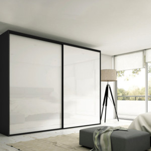 Zoom Kit di ferramenta per armadio 2 ante e chiusura ammortizzata Placard 74, Modello Maniglia Sharp, spessore 16 mm, pannelli