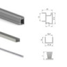 Kit di ferramenta per armadio a 2 porte scorrevoli e chiusura ammortizzata Neco, spessore 16 mm, pannelli non inclusi, Gri