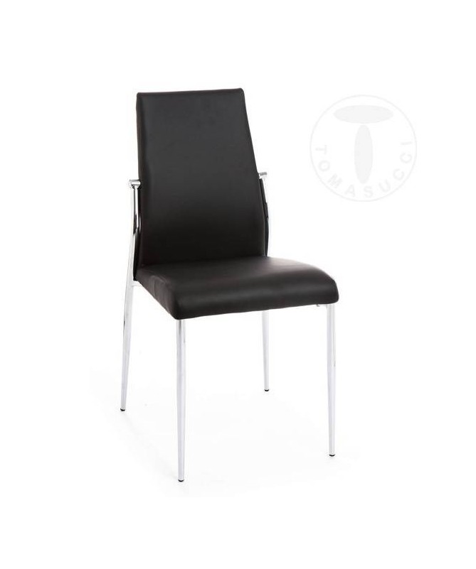 Sedia in pelle ecologica Margo - set da 4 nera