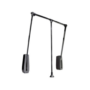 Kit di ferramentaper porta scorrevole appesa in legno Barn, senza chiusura soft, pannelli non inclusi, Acciaio e Tecnoplas