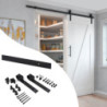Kit di ferramentaper porta scorrevole appesa in legno Barn, con chiusura soft, pannelli non inclusi, Acciaio e Tecnoplasti