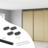 Sistema Flow 2 da superficie in kit per un armadio con 2 ante scorrevoli in legno supportate da chiusura ammortizzata