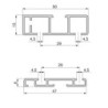 Sistema Flow 2 da superficie in kit per un armadio con 2 ante scorrevoli in legno supportate da chiusura ammortizzata