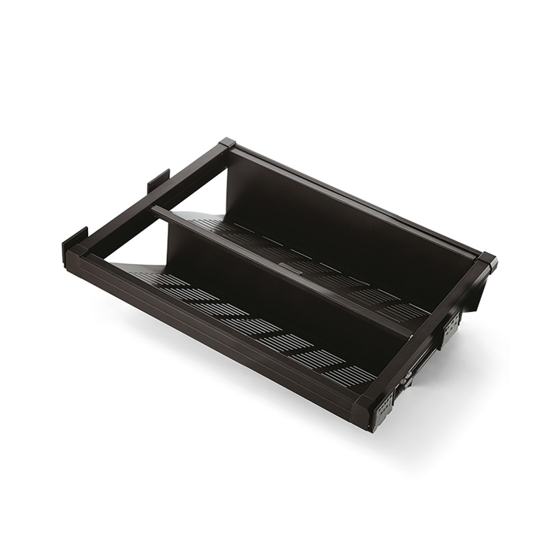 Porta scarpe estraibile laterale per armadi e cabine armadio Quartz, Sinistro, Acciaio, Titanio