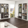 Porta scarpe estraibile laterale per armadi e cabine armadio Quartz, Sinistro, Acciaio, Titanio
