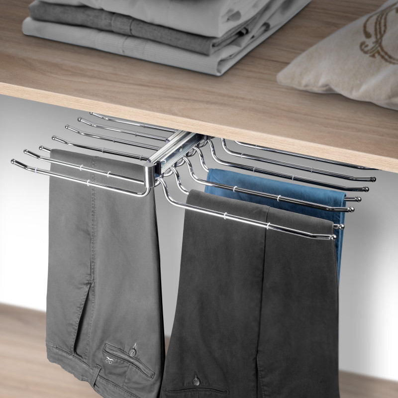Specchio estraibile per interno dell'armadio, Acciaio, Tecnoplastica e Vetro, Verniciato moka