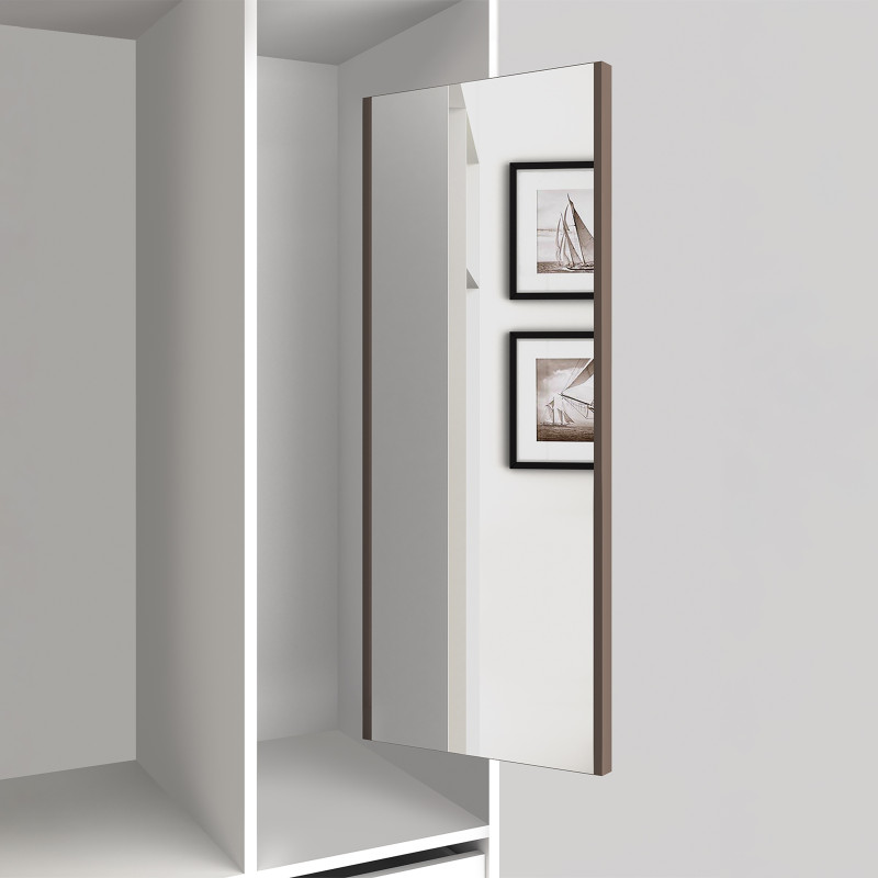Specchio estraibile per interno dell'armadio, Acciaio e Tecnoplastica e Vetro, Verniciato alluminio