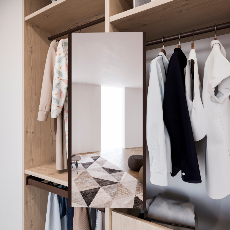 Portapantaloni con montaggio laterale per armadio Self, mano sinistra, Acciaio, Tecnoplastica e Alluminio, Cromato lucido