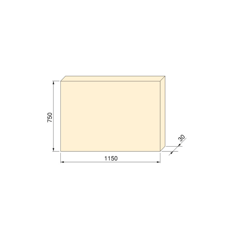 Piano da tavolo, 1150x750mm, spessore 30mm, Legno, Verniciato bianco